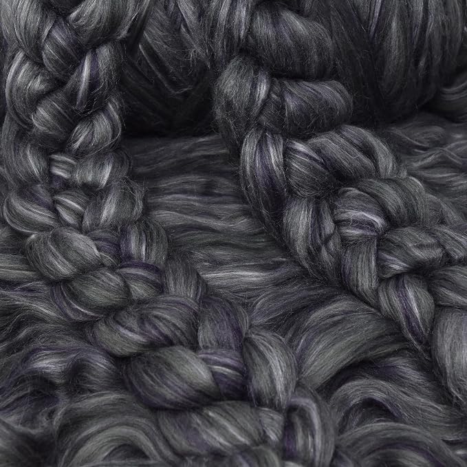 Merino Silk Luxe Tonal Designer Blend. Superfine Merino, Tussah Silk. Top Roving - Image 4