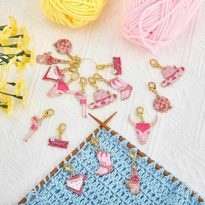 BEEFLYING 16Pcs Cowgirl Stitch Marker Charms - Image 4