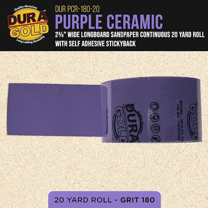 Dura-Gold Premium 180 Grit PSA Purple Film Ceramic Longboard Sandpaper - Image 2