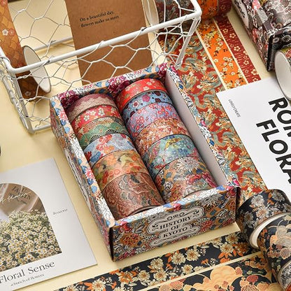 12 Rolls Kyoto Charm Washi Tape Set Japanese Arts Adhesive Tapes Geometric - Image 4