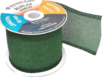 Mandala Crafts Green Burlap Ribbon 3 Inches Wide Jute Ribbons - Image 4