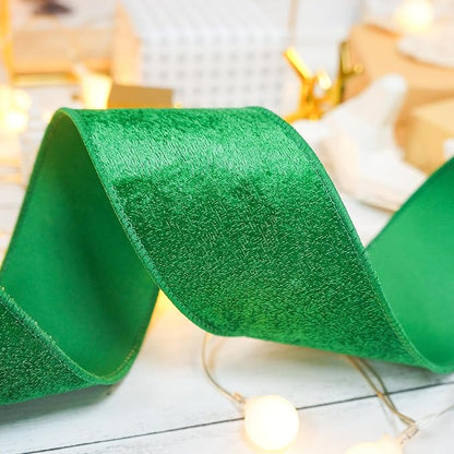 Green Velvet Ribbon 2.5 Inch x 10 Yards - Image 6