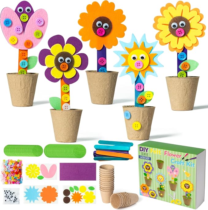 WATINC Mother's Day Spring Felt Flower Craft Kits by WATINC