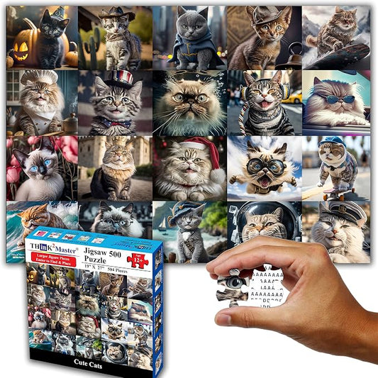 Think2Master Cute Cats 500 Pieces Jigsaw Puzzle Featuring heartwarming Kittens by Think2Master