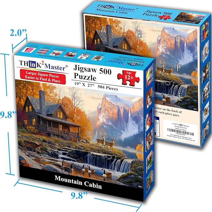 Think2Master Cabin by The Falls 500 Pieces Large Format Jigsaw Puzzle: Kids 12+ - Image 5