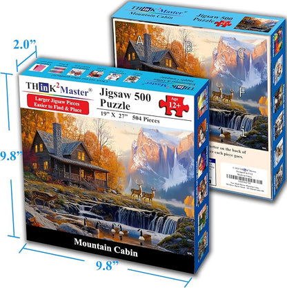 Think2Master Cabin by The Falls 500 Pieces Large Format Jigsaw Puzzle: Kids 12+ - Image 5