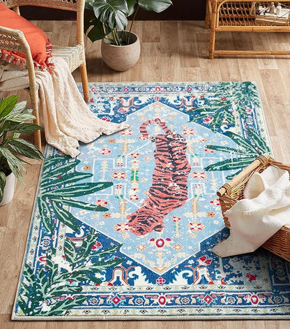 Vintage Rugs Boho Abstract Tropical Jungle Leopard 4x6 Area Rugs Accent by Aldopein