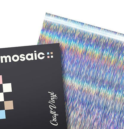 VViViD Mosaic+ Silver Brushed Holographic 1ft x 5ft Crafting Vinyl Crinkle-Free - Image 3
