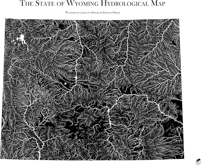 Muir Way Hydrological River Map of Wyoming by MuirWay