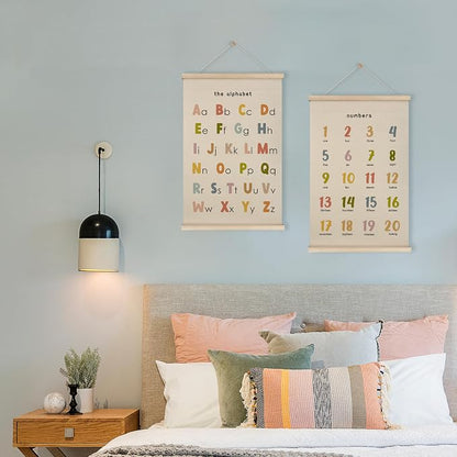 HRQKO Boho Alphabet Numbers Poster Hanger Frame Set of 2, Classroom Wall Decor - Image 6