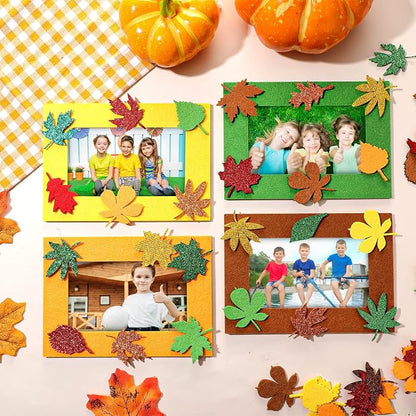 Ferraycle 232 Pcs Fall DIY Picture Frames Craft Kit Thanksgiving Felt Photo - Image 4