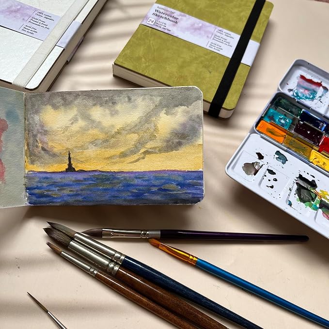 tumuarta Watercolor Sketchbook, 140 LB, 300 GSM, 100% Cotton Paper, Cold Press - Image 5