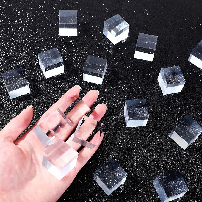 Remerry 8 Pieces Acrylic Display Block 1 x 1 x 1 Inch Clear Polished Acrylic - Image 7