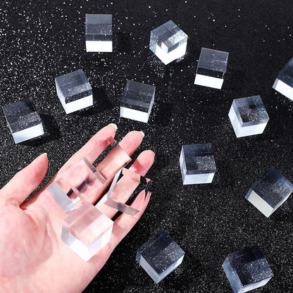 Remerry 8 Pieces Acrylic Display Block 1 x 1 x 1 Inch Clear Polished Acrylic - Image 7