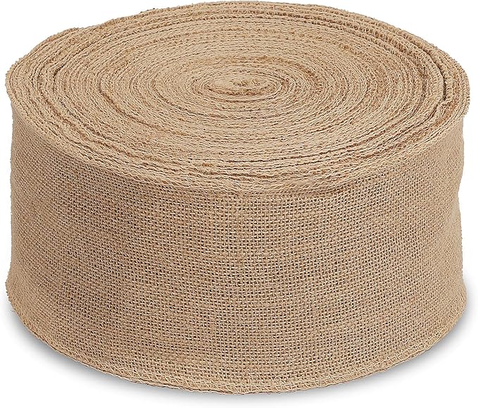KINJOEK 6 Inch Wide 11 Yards Burlap Ribbon, Natural Jute Fabric Ribbon Crafts - Image 7