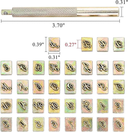 Yoption 37 Pieces Leathercarft Stamping Tool Set, 6mm Alphabet Letters and - Image 3