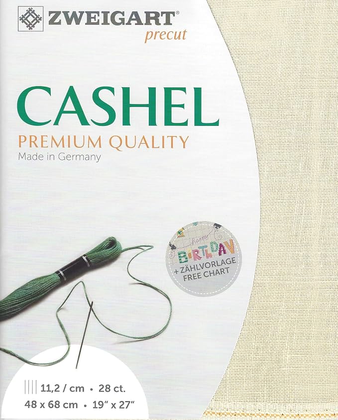 Precut Zweigart Cashel 28 Count Platinum 3281/770. Needlework Canvas, Cross by Wizardi