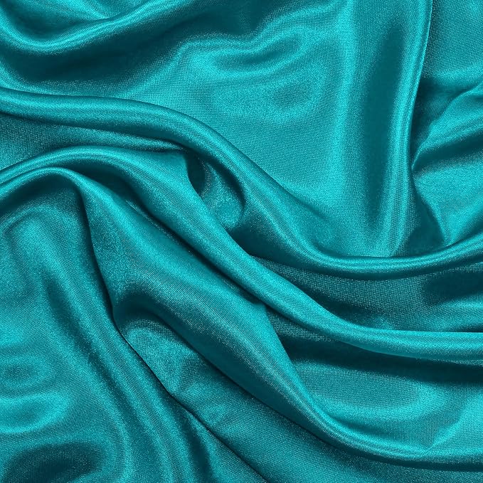 RUDONG M Teal Satin Fabric by The Yard, 5 Yard x 60 Inch Wide Silky Charmeuse - Image 7