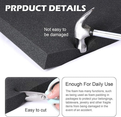 DECOHS 6 PCS Polyurethane Foam Sheet-16x12x1 Inch Cuttable Foam Inserts - Image 3