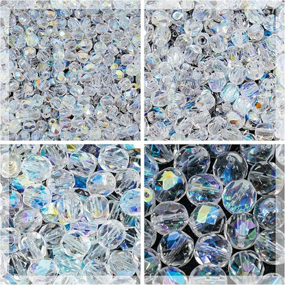 275 pcs Set of Czech Faceted Glass Beads, Fire-Polished Round Crystal AB - 3mm by CzechBeadsManufacturer