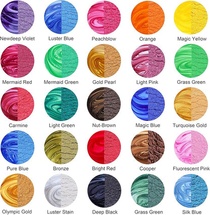MTBJZJ Mica Powder for Resin, 25 Colors - 20g/Bottle of Epoxy Resin Color - Image 2