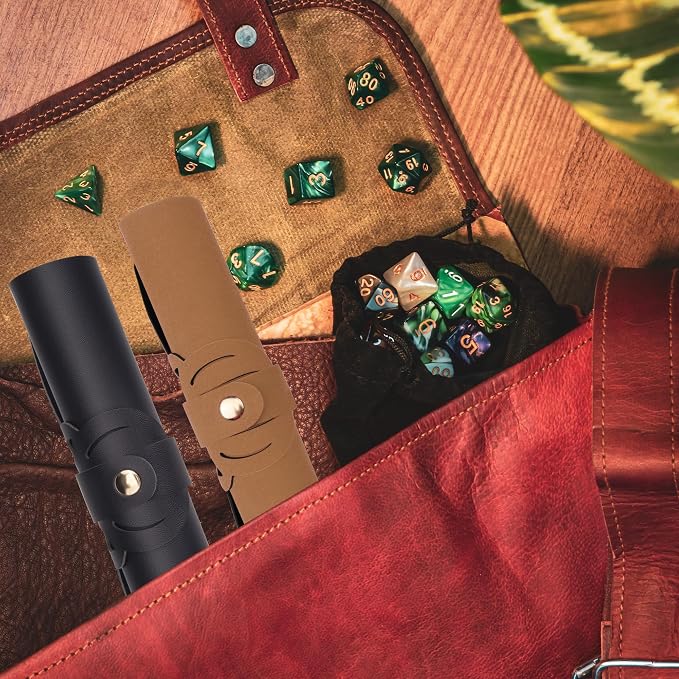 SIQUK 2 Pieces Octopus Dice Rolling Tray PU Leather Dice Mat Folding Scroll - Image 6