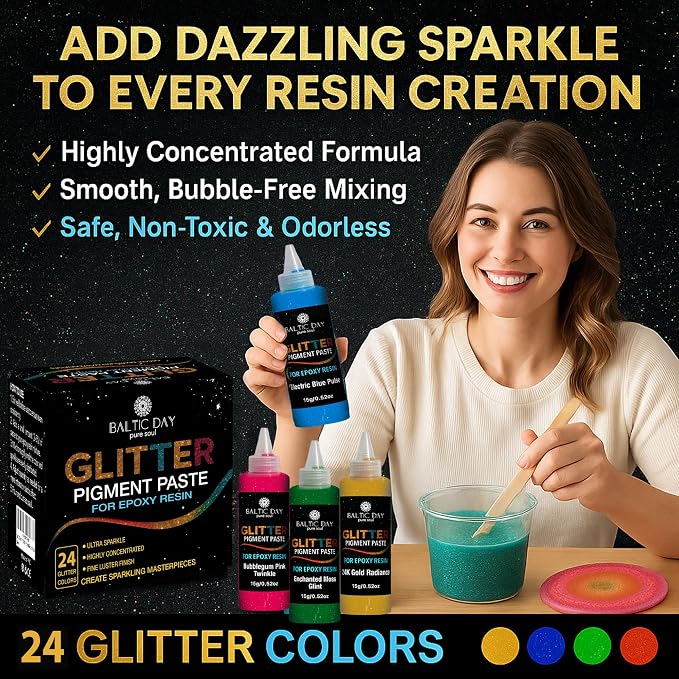 24 Color Pigment Paste for Epoxy Resin Set – Opaque Epoxy Pigment, Epoxy Dye - Image 3