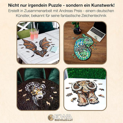 EWA Home Décor – Lion Medium 100 Pieces – Wooden Jigsaw Puzzle - Image 3