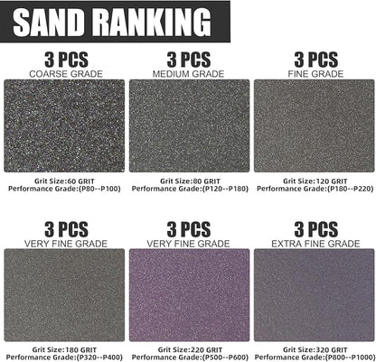 18pcs Sanding Sponge Kit 60, 320 grit, Soft Sanding Blocks Washable and Reusable - Image 2