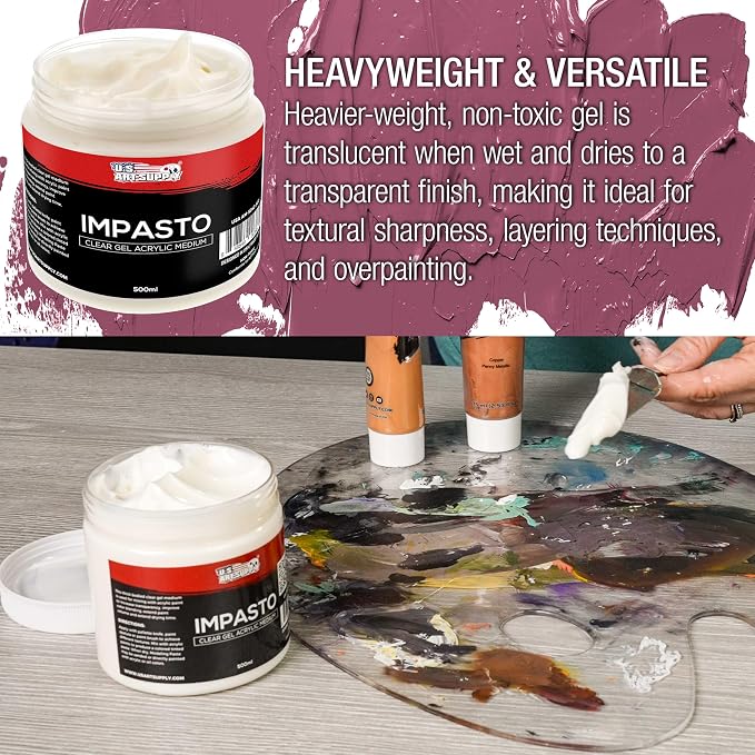 U.S. Art Supply Impasto Clear Acrylic Gel Medium - Image 3