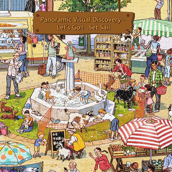 MOMIBOOK Puzzles for Adults 1000 Piece Jigsaw Puzzles of Let's Go! to The Market - Image 3