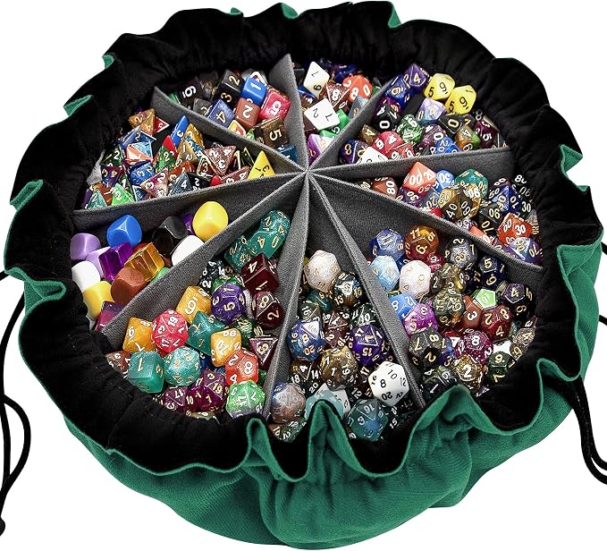 SIQUK Large Dice Bag with Pockets Big Capacity Dice Bag Drawstring Dice Pouch by SIQUK