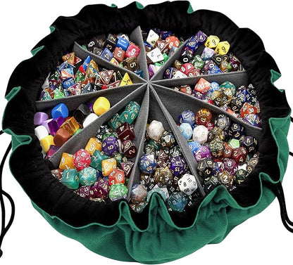 SIQUK Large Dice Bag with Pockets Big Capacity Dice Bag Drawstring Dice Pouch by SIQUK
