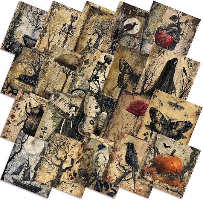 Ganeen 60 Pcs 10 x 10 Inch Vintage Halloween Quilting Fabric Squares Retro by Ganeen