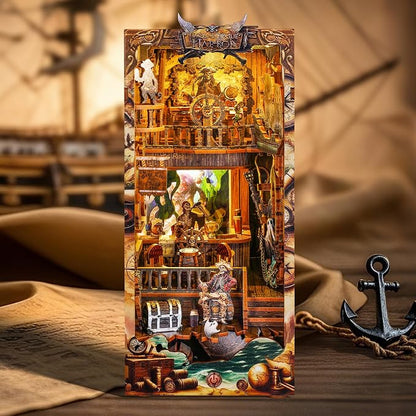 3D Wood Puzzle Book Nook Kit, Pirate Bookshelf Insert by FUNPOLAHomeDecor3DPuzzles