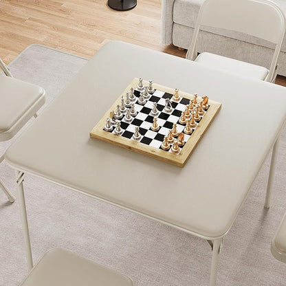 Folding Card Table, 34 Inch Portable Square Game Table - Image 9