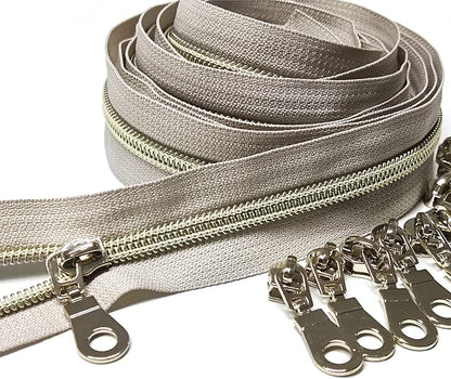 Leekayer #5 Light Gold Teeth Metallic Nylon Coil Zippers by The Yard Bulk 10 - Image 8