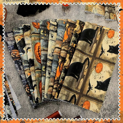 Ganeen 60 Pcs 10 x 10 Inch Vintage Halloween Quilting Fabric Squares Spooky - Image 3