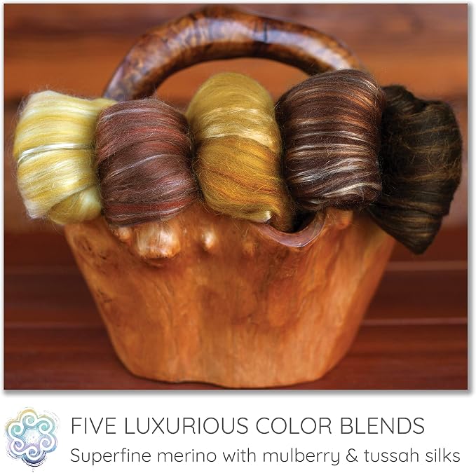 Merino Silk Luxe Tonal Designer Blend. Superfine Merino, Tussah Silk. Top Roving - Image 3