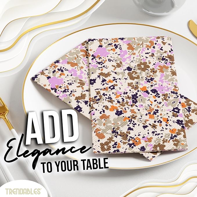 Trendables Floral Napkins for decoupage 100 Pcs 3 Ply floral paper napkins - Image 3