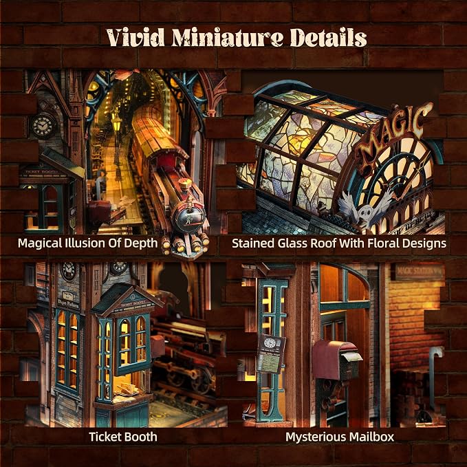 LED 3D Puzzle Magic Station Book Nook Kit - Image 3