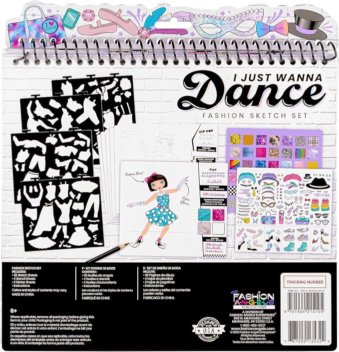 Fashion Angels I Just Wanna Dance Fashion Sketch Set, Create Dance-Themed - Image 4