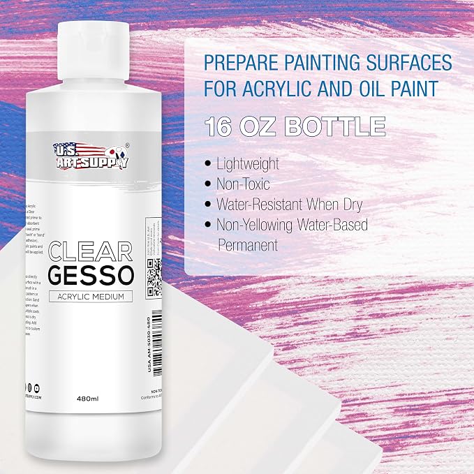 U.S. Art Supply Clear Gesso Primer - Image 2