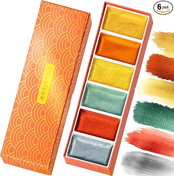 ARTISTRO Professional Metallic Watercolor Paint Set by ARTISTRO