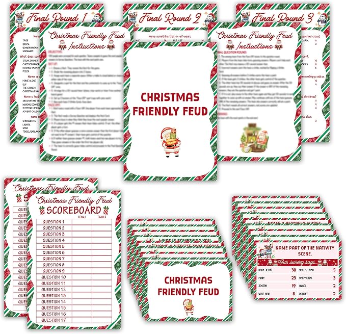 Christmas Friendly Feud Game, Funny Christmas Party Games, Friendly Feud Trivia by Unknown