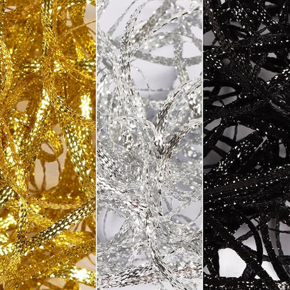 Gold&Silver Set Thin Ribbon 1/8 inch Metallic Braided Double Faced Ribbons - Image 8