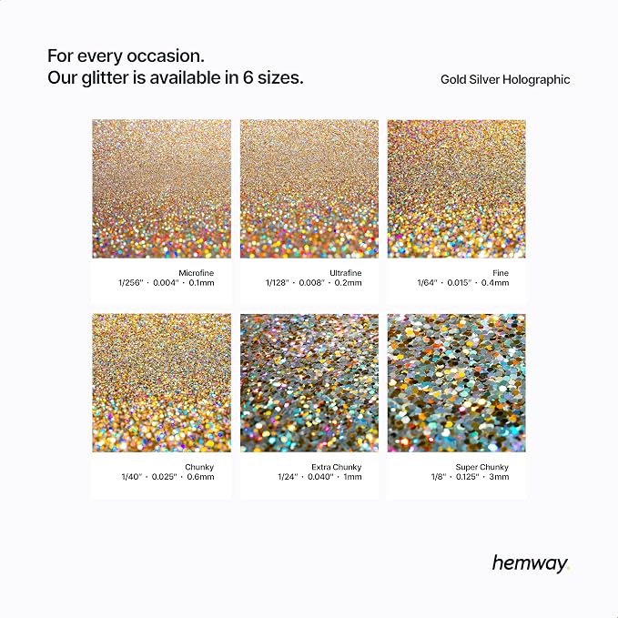 Hemway Glitter for Resin 100g Gold Silver Holographic Metallic Crystals for - Image 3