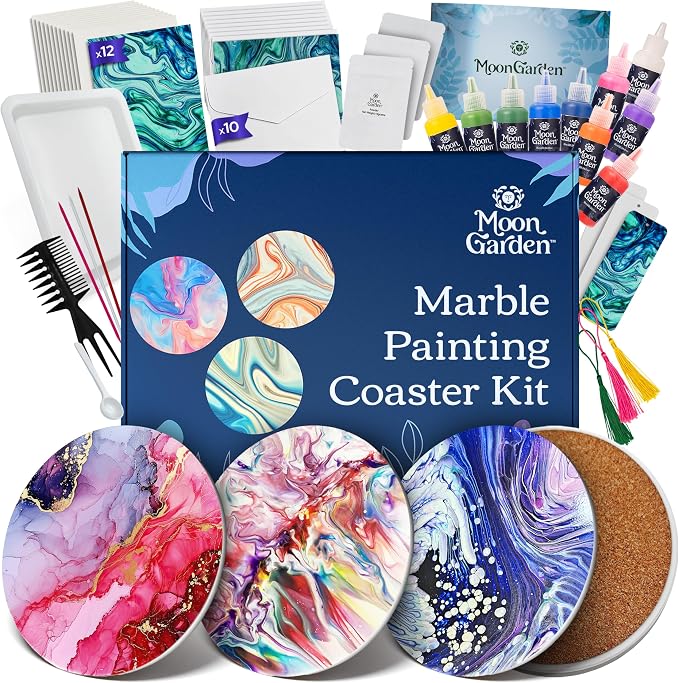 MoonGarden Marble Painting Coaster kit by Moon+Garden