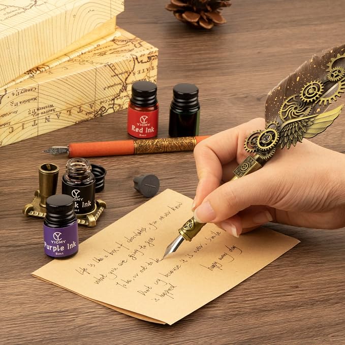 Feather Pen and Ink Set Calligraphy Kit - Image 6