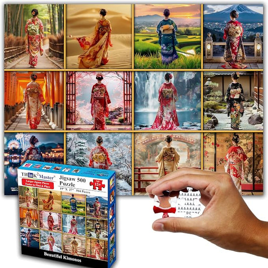 Think2Master Beautiful Kimonos from Japan 500 Pieces Large Format Jigsaw Puzzle by Think2Master
